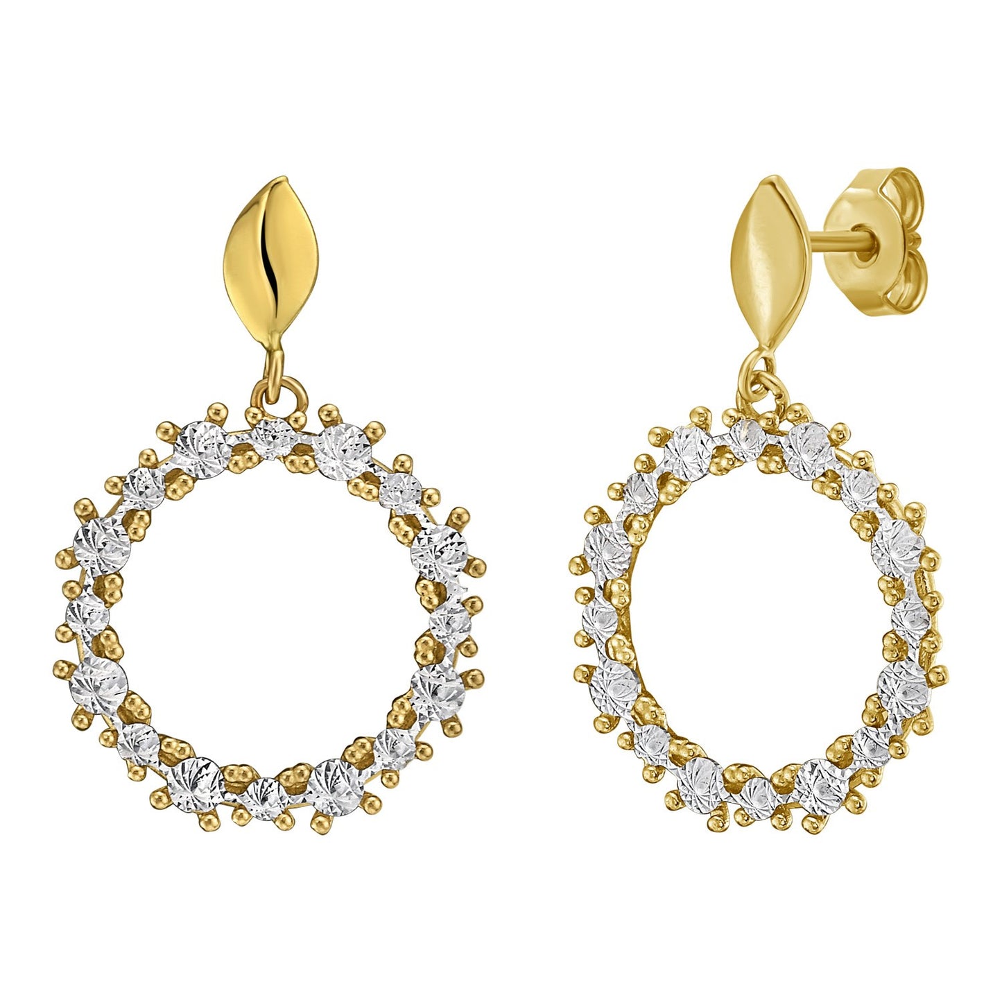 14K Yellow Gold Polished Oval Hoop Earrings