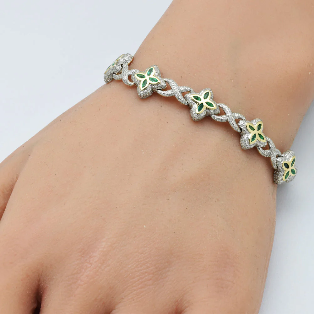 Clover Infinity Bracelet worn on wrist