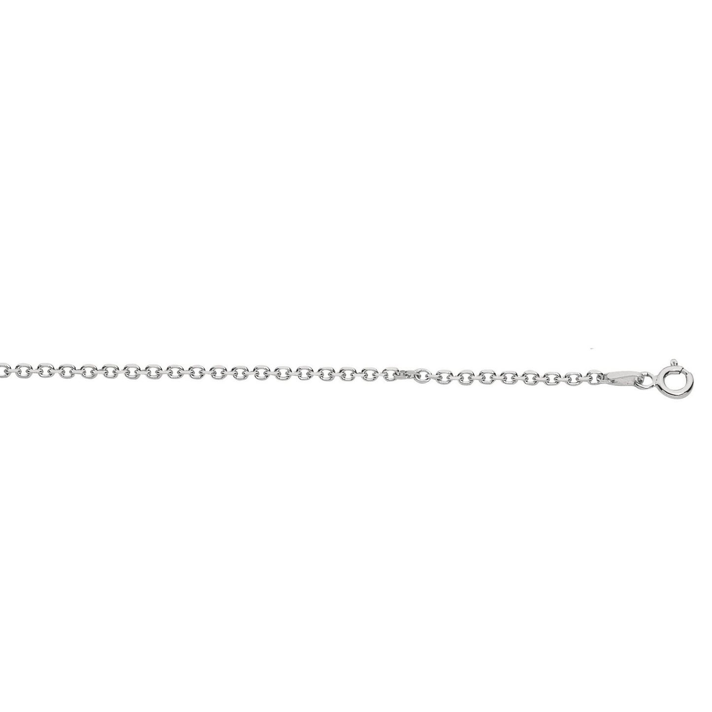 Sterling Silver Rhodium Plated Cable Chain (2.20 mm)