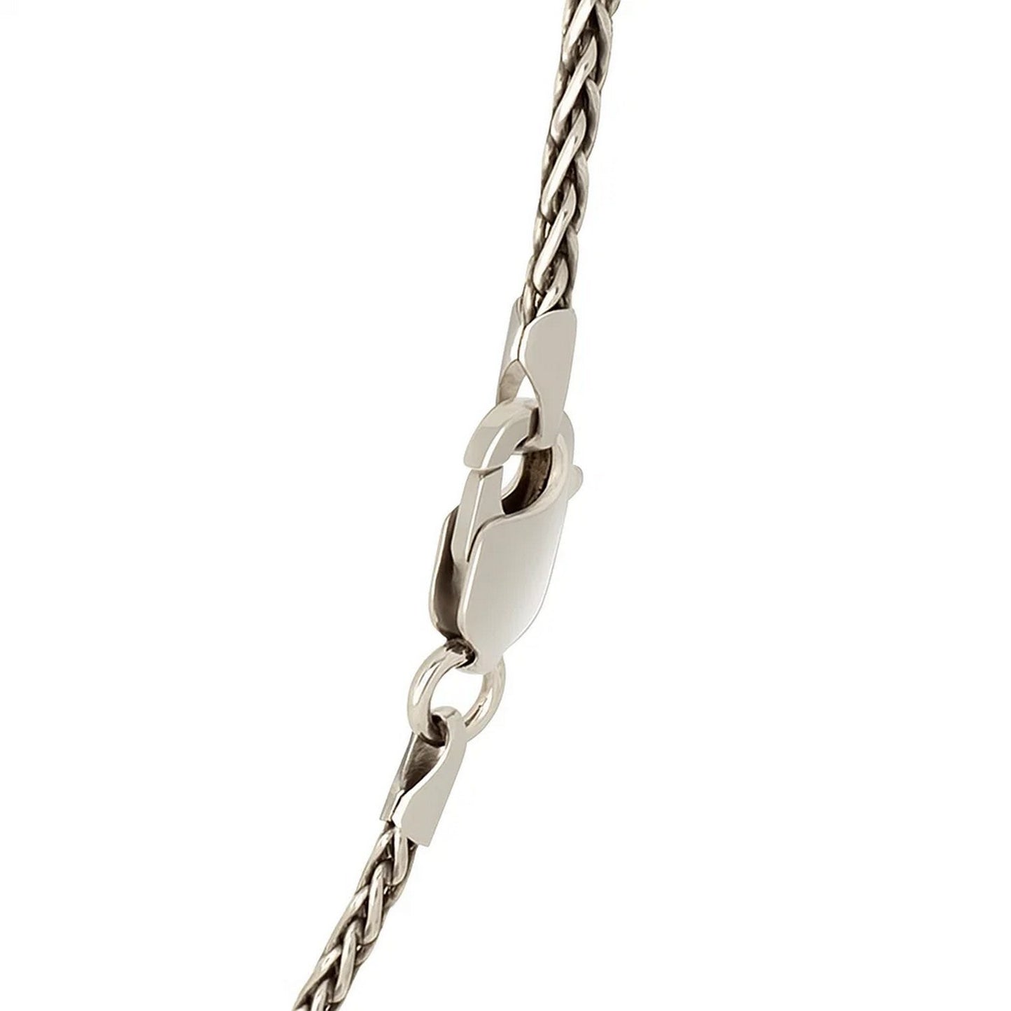 Sterling Silver Rhodium Plated Wheat Chain (1.50 mm)