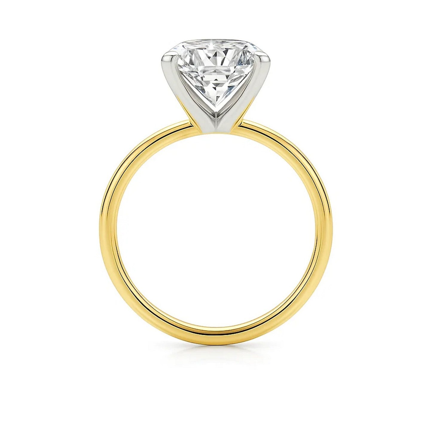 5 Carat Emerald Lab Grown IGI G/VS1 Diamond Solitaire Ring in 14K Yellow Gold